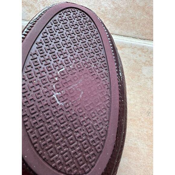 Tory Burch Travel T Ballet - Crinkle‎ in Oxblood size 7.5 M - Picture 6 of 12